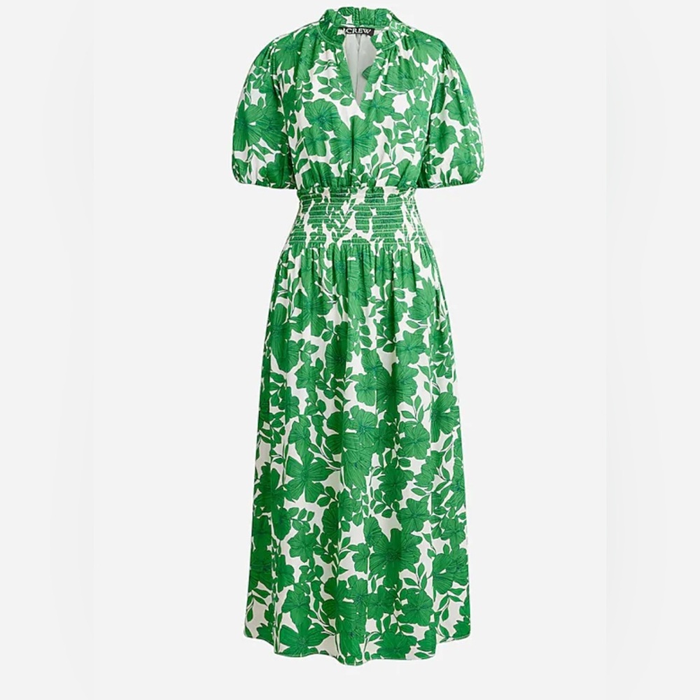 J.Crew Smocked-waist Short-sleeve Dress